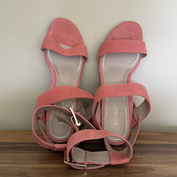 VIONIC Sofia Suede Coral Suede 8.5 W sandals shoes leather NWOT ankle strap - Picture 12 of 13